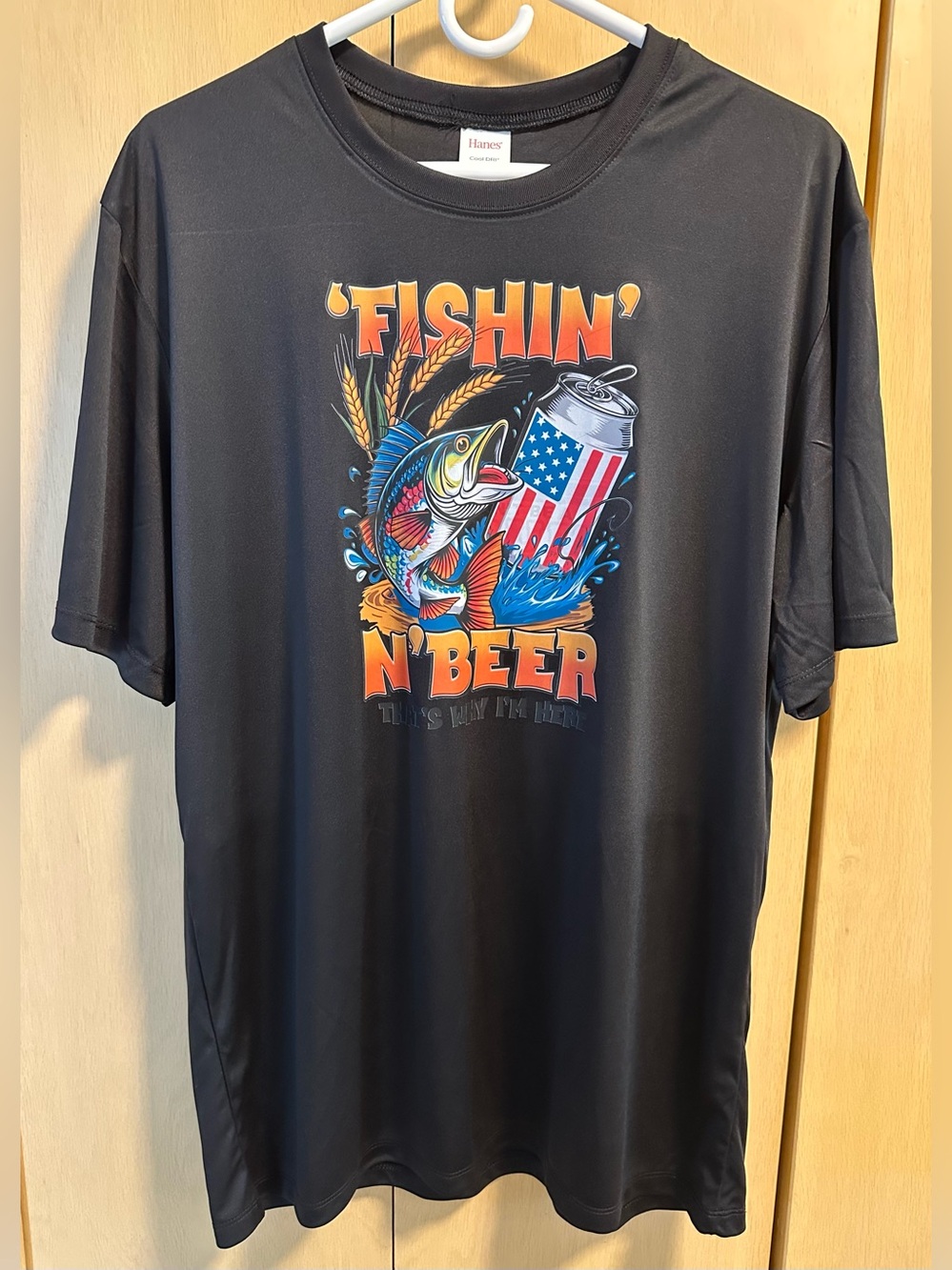 Fishing & Beer Graphic Cool-Dri T-Shirt - NIP